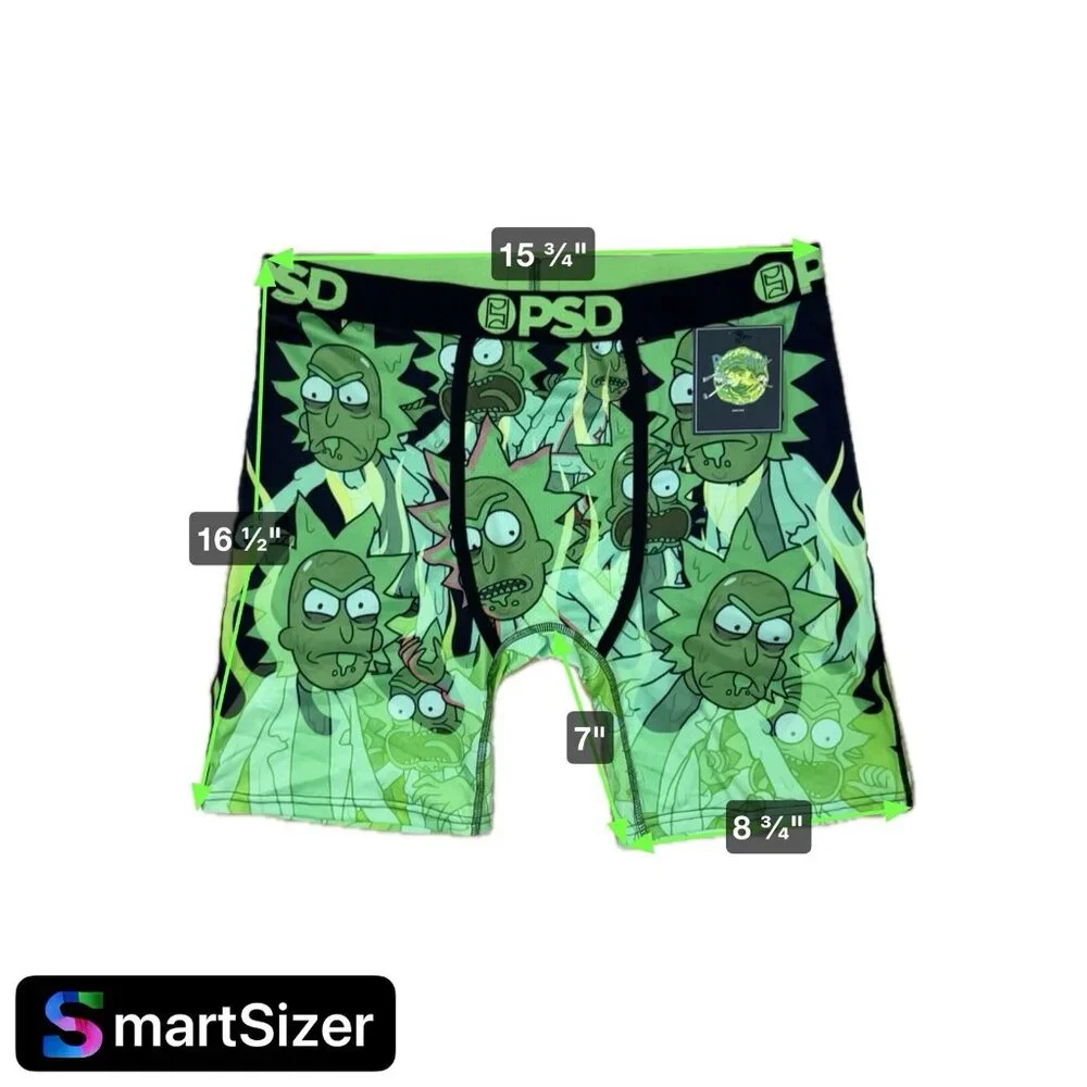 PSD Mens Boxer Briefs Rick and Morty Flames‎ Size XL